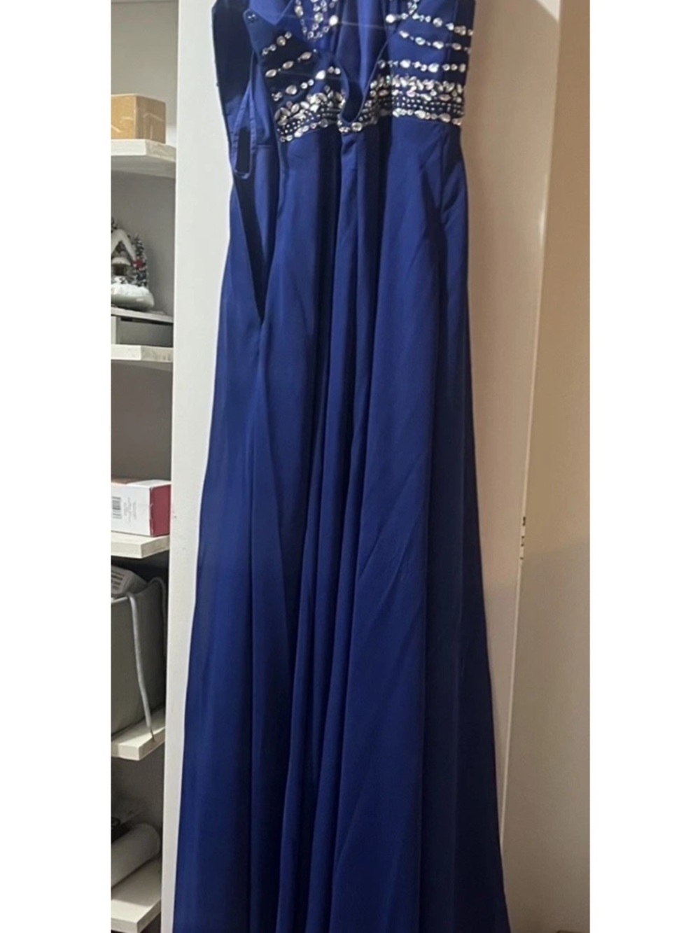 Cato Royal Blue Beaded Prom Dress
